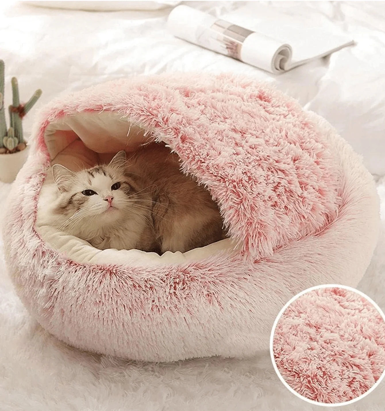 Niche pour chat en peluche moelleuse