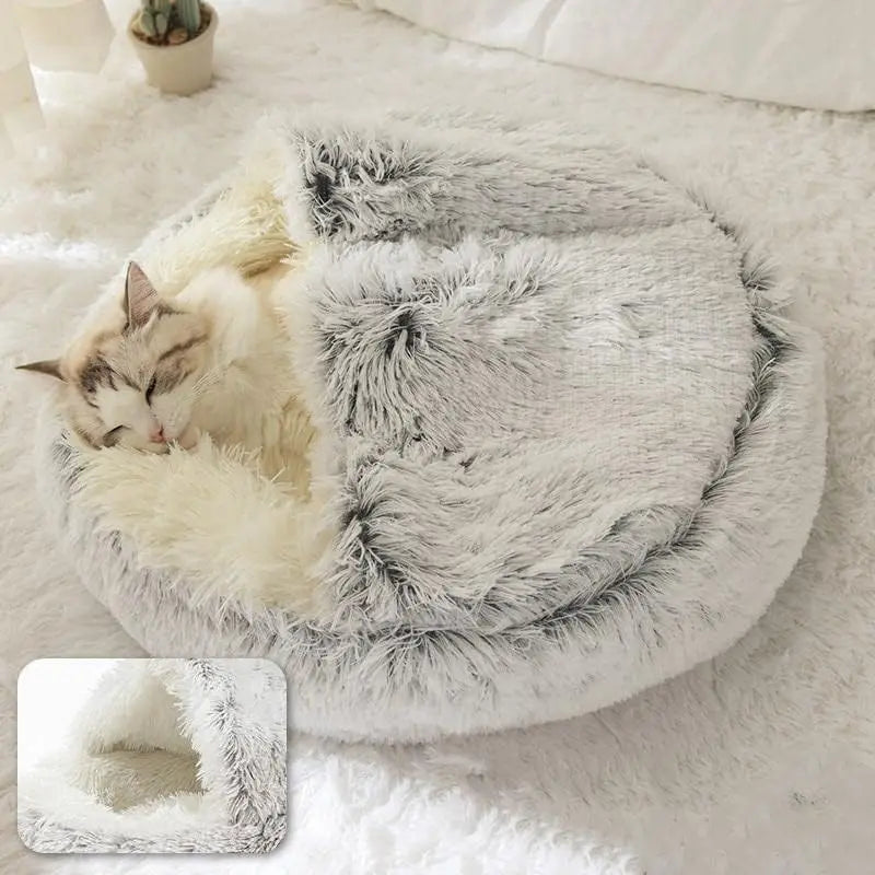 Niche pour chat en peluche moelleuse