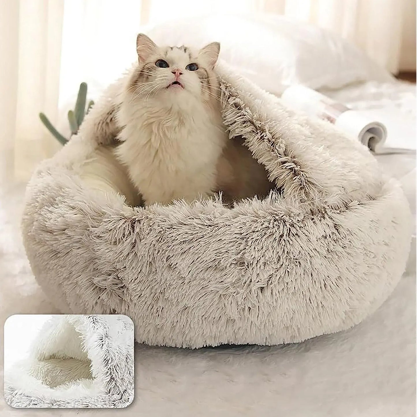 Niche pour chat en peluche moelleuse