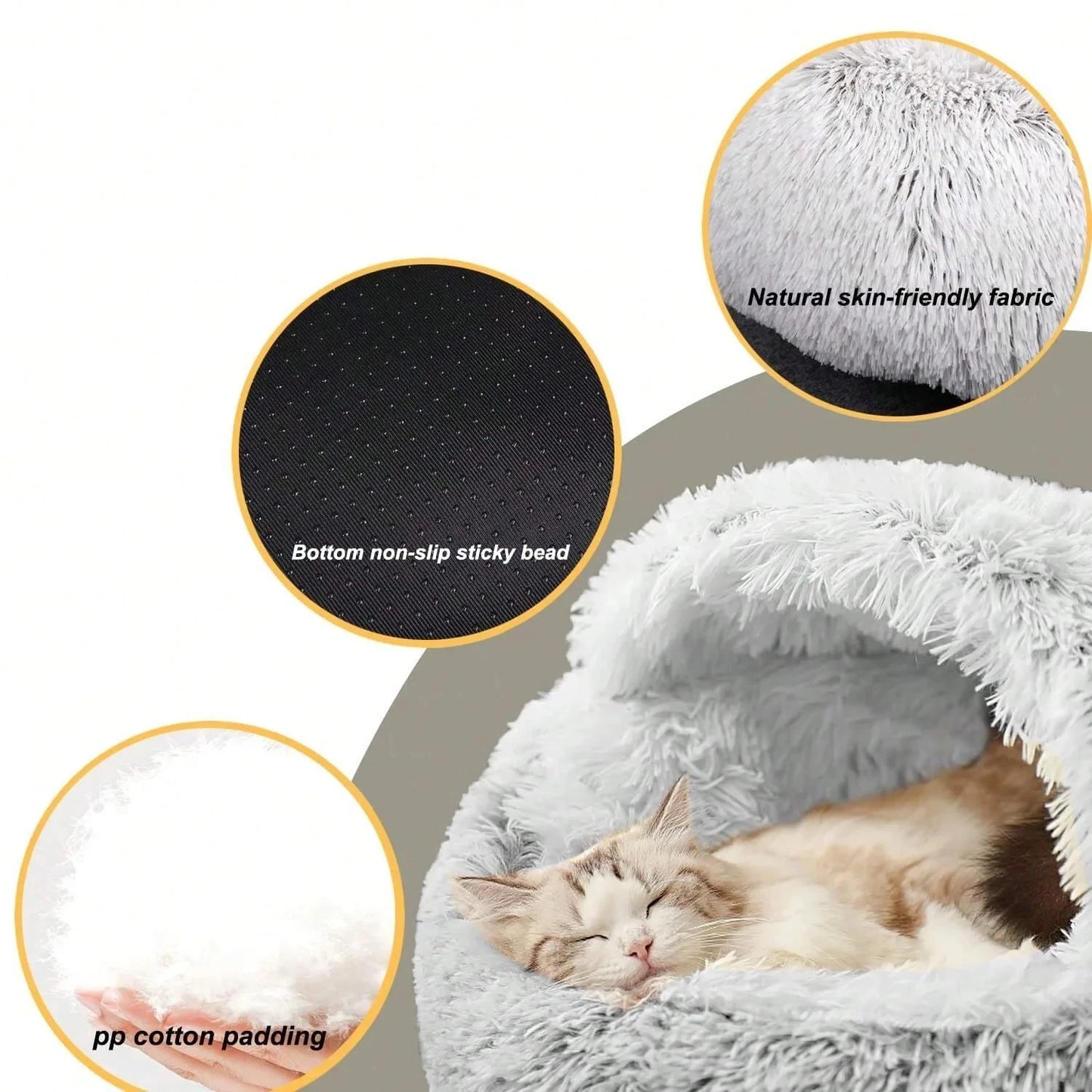 Niche pour chat en peluche moelleuse